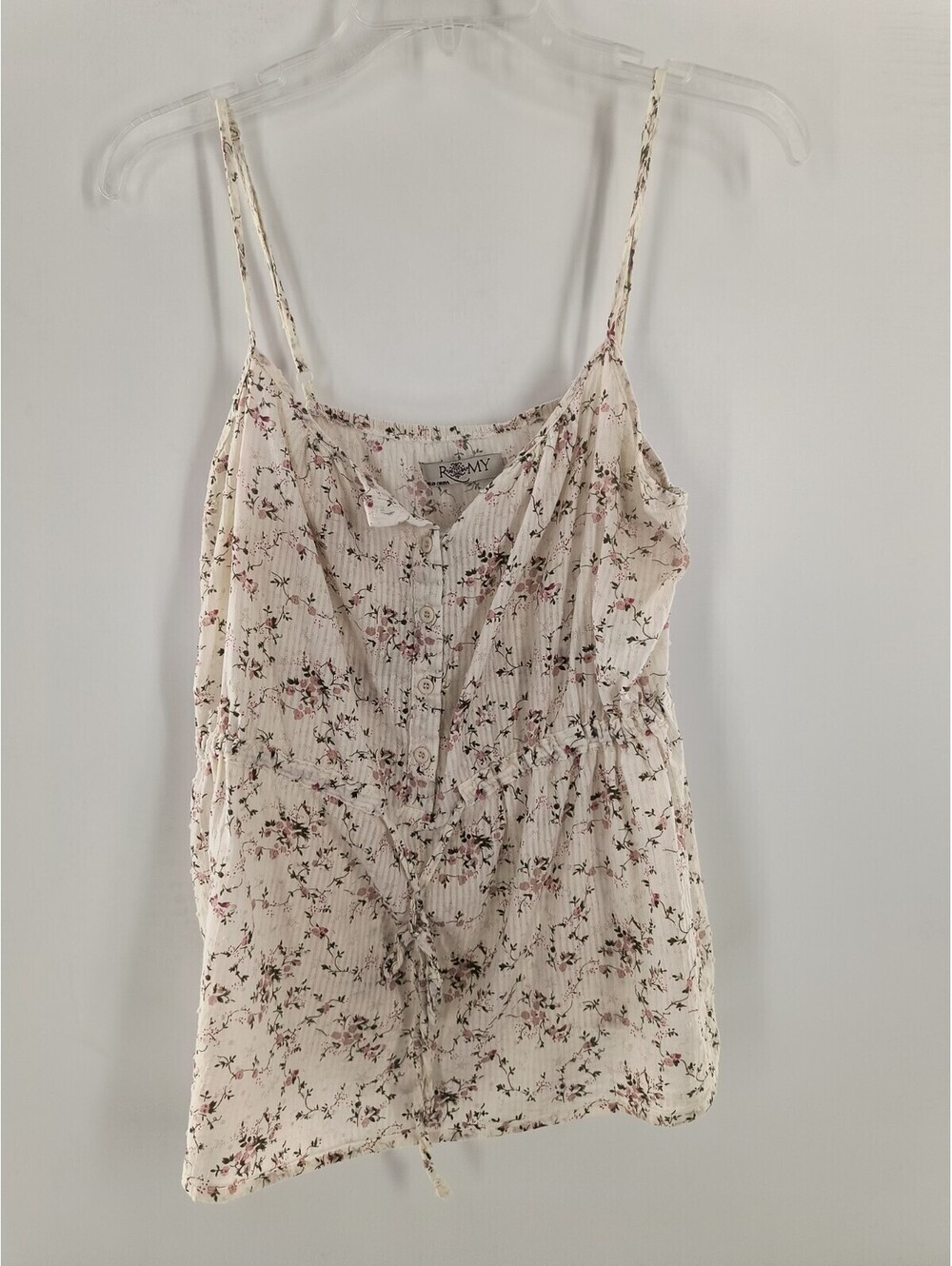 Romy Spaghetti Strap Floral Tank Top L 060